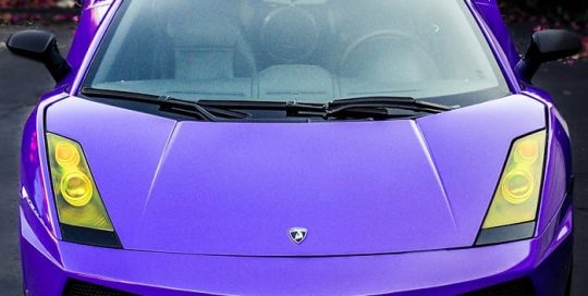 Lamborghini Gallardo wrapped in 3M 1080 Gloss Plum Explosion and Shadow Black vinyl