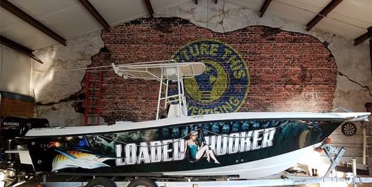 Boat wrapped in printed 3M IJ180mC vinyl