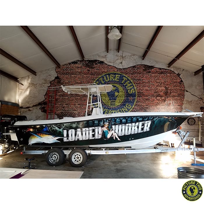 Boat wrapped in printed 3M IJ180mC vinyl