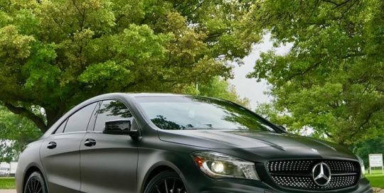 Mercedes Benz wrapped in 3M 1080 Satin Black vinyl