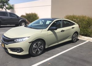 Honda Civic wrapped in Avery SW Matte Khaki Green vinyl