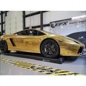 Lamborghini Gallardo wrapped in Avery SW Gold Chrome vinyl