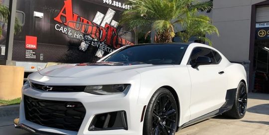 Chevrolet Camaro ZL1 wrapped in Avery SW Satin Grey vinyl