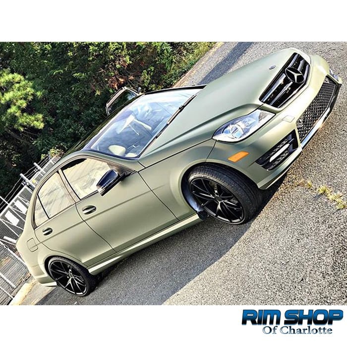 Mercedes C Class wrapped in 3M 1080 Matte Military Green vinyl