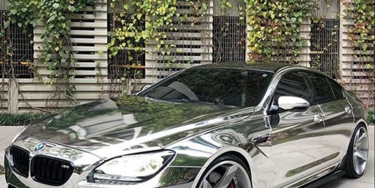 Bmw M6 wrapped in Avery SW Silver Chrome vinyl