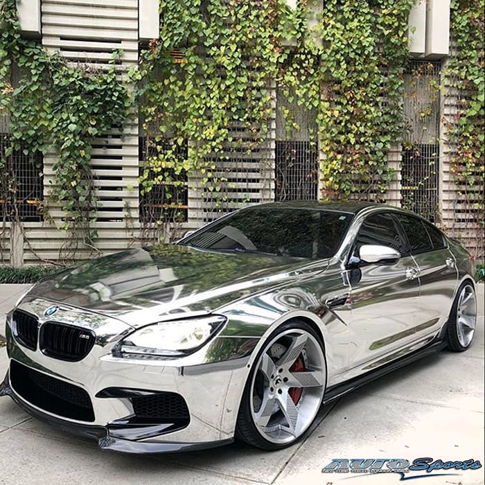 Bmw M6 wrapped in Avery SW Silver Chrome vinyl
