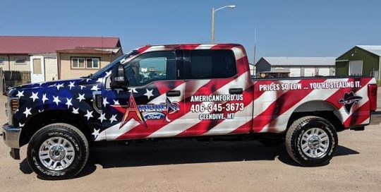 Ford F250 wrapped in printed Avery 1105 & 1360z Gloss