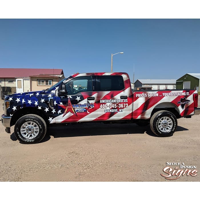 Ford F250 wrapped in printed Avery 1105 & 1360z Gloss
