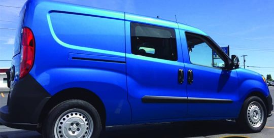 Commercial Van wrapped in Avery SW Gloss Bright Blue Metallic