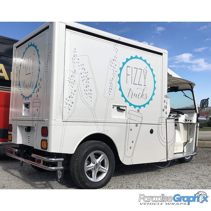 Commercial Food Cart wrapped in 3M 1080 Satin Pearl White with 8520 Matte