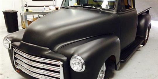 Pick Up wrapped in 3M 1080 Matte Black vinyl