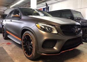 Mercedes Benz GLE wrapped in 3M 1080 Matte Dark Gray vinyl