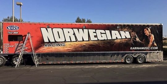 Commercial Trailer Truck wrapped in custom printed 3M IJ180C vinyl
