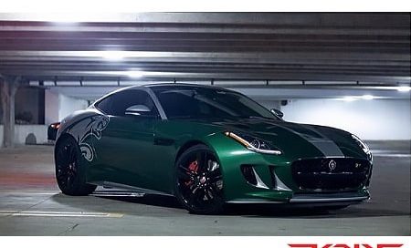 Jaguar F Type wrapped in custom printed 3M IJ180mC-120 Metallic Satin White Aluminum vinyl