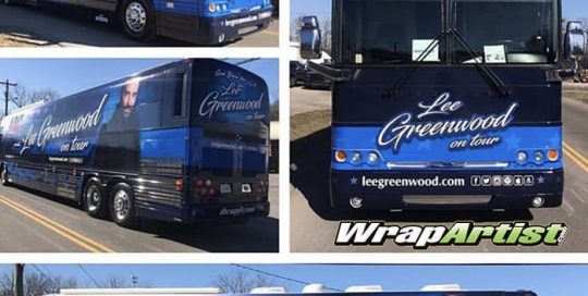 Bus wrapped in custom printed 3M IJ180Cv3 vinyl with 8518 Gloss overlaminate