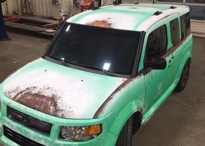 Honda Element wrapped in custom printed Avery 1105 &1380z Matte laminate