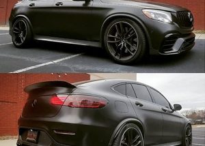 Mercedes Benz GLC3 wrapped in Avery SW Satin Black vinyl