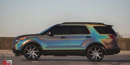 Ford Explorer wrapped in 3M ColorFlip Gloss Psychedelic shade shifting vinyl
