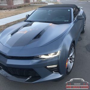 Chevrolet Camaro wrapped in 3M 1080 Satin Thundercloud vinyl
