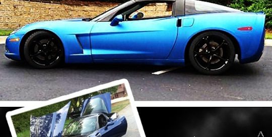 Chevrolet Corvette wrapped in 1080 Matte Metallic Blue vinyl
