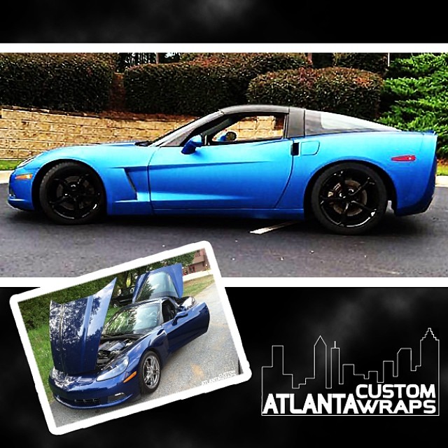 Chevrolet Corvette wrapped in 1080 Matte Metallic Blue vinyl