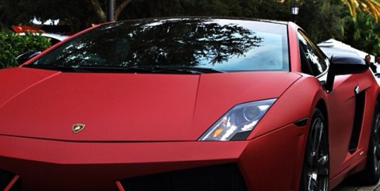 Lamborghini Huracan wrapped in 1080 Matte Red Metallic