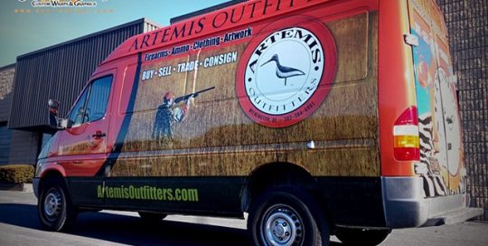 Van wrapped in Custom printed on Avery 1005 vinyl