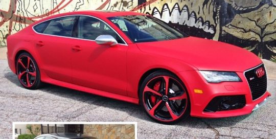 Audi rs7 wrapped in 600LX Matte F1Racing Red
