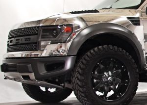 Ford Raptor wrapped in Avery Conform Chrome