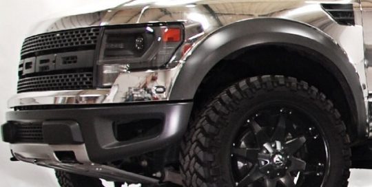 Ford Raptor wrapped in Avery Conform Chrome