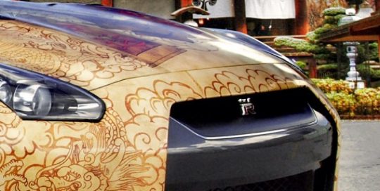 Nissan GTR wrapped in Avery 1005EZRS vinyl