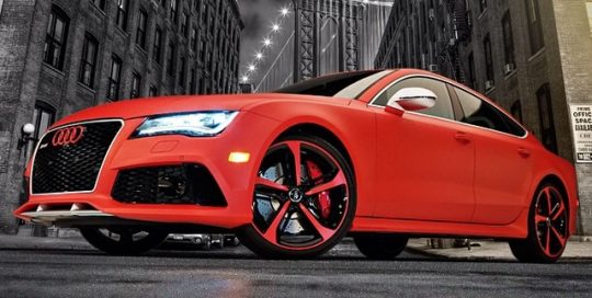 Audi wrapped in UPP Matte F1 Racing Red vinyl