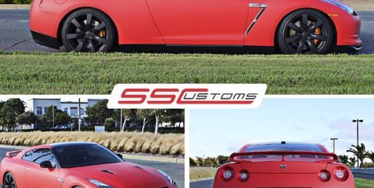 Nissan GTR wrapped in 1080 Matte Red vinyl