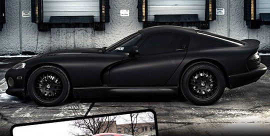 Dodge Viper wrapped in 1080 Matte Black vinyl
