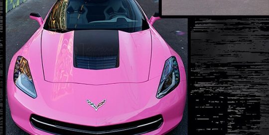 Porsche Corvette wrapped in 1080 Gloss Pink vinyl