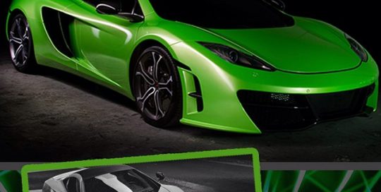 Maclaren MP4-12c50 wrapped in Avery SW Light Green Pearlescent vinyl