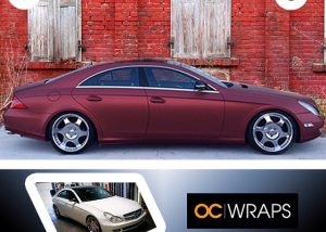 Mercedes Benz CLS550 wrapped in UPP Red Aluminum vinyl