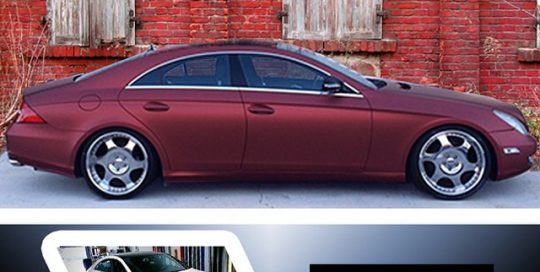 Mercedes Benz CLS550 wrapped in UPP Red Aluminum vinyl