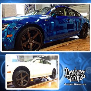 Audi A7 wrapped in Avery Blue Chrome Vinyl