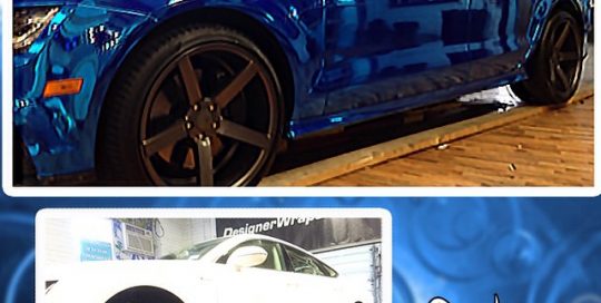 Audi A7 wrapped in Avery Blue Chrome Vinyl