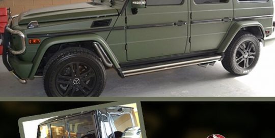 Mercedes Gwagon wrapped in 1080 Matte Military Green vinyl