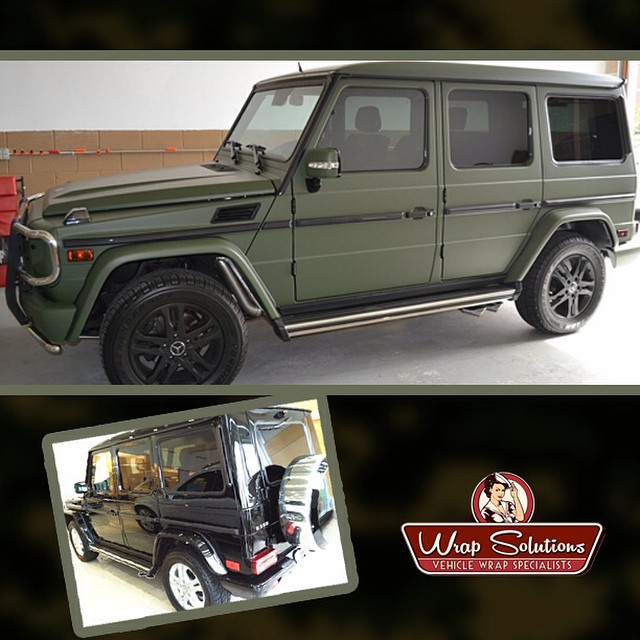 Mercedes Gwagon wrapped in 1080 Matte Military Green vinyl