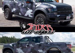 Ford Raptor Camo wrapped in IJ180Cv3 vinyl