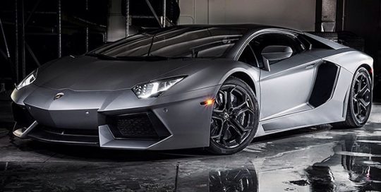 Lamborghini Aventador wrapped in Avery Matte Gunmetal Metallic vinyl