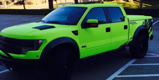 Ford Raptor wrapped in Hi-Liter fluorescent yellow