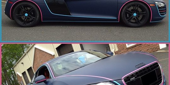 Audi R8 wrapped in 1080 Matte Indigo vinyl