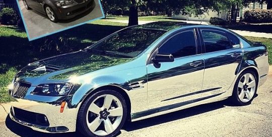 Pontiac G8 wrapped in Avery Conform Silver Chrome