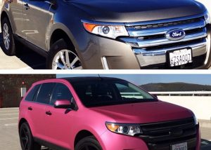 Ford Edge wrapped in Avery Matte Pink Metallic
