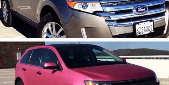 Ford Edge wrapped in Avery Matte Pink Metallic