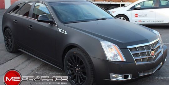 Cadillac CTS wrapped in Avery Matte Black